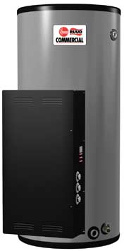 RHEEM E120-12-G: (407814) 120 GALLONS, 12.3KW, 208 VOLT, 33.3 AMPS, SHIPS 3 PHASE, FIELD CONVERTIBLE TO SINGLE PHASE, 3 ELEMENT, NON-ASME HEAVY DUTY COMMERCIAL ELECTRIC WATER HEATER