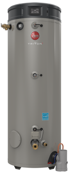 RHEEM GHE100SU-130A-LP: 100 GALLON, 130,000 BTU, LIQUID PROPANE (LP), ASME, FLEXIBLE VENTING, TRITON ULTRA HIGH-EFFICIENCY COMMERCIAL WATER HEATER